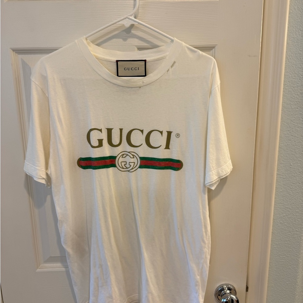Gucci White Tee with Iconic Logo